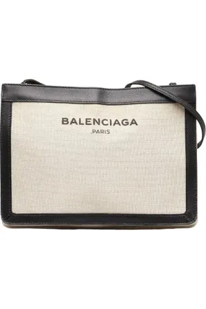 Balenciaga Pre-owned, Dames, Wit, ONE Size, Leer, Pre-owned Canvas crossbody-bags