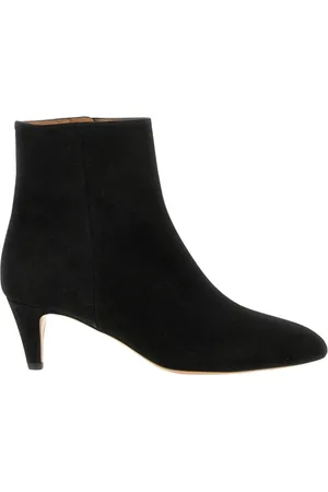 Isabel Marant Schoenen, Dames, Zwart, 36 EU, Suède, Zwarte Suède Kitten Heel Enkellaarzen