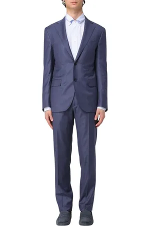 corneliani Pakken, Heren, Blauw, M, Wol, Blauw Stijlvol Herenpak