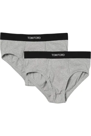 Tom Ford Ondergoed, Heren, Grijs, S, Katoen, Stretchkatoenen slips 2-pack