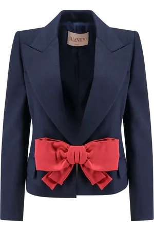 VALENTINO Jassen, Dames, Blauw, S, Blauwe kleding met klassieke revers