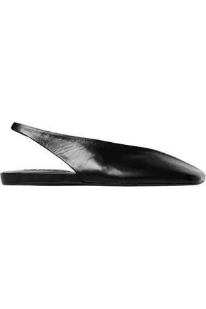 Jil Sander Schoenen, Dames, Zwart, 36 EU, Leer, Zwarte leren balletflats
