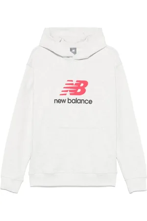 New Balance Sweatshirts & Hoodies, Heren, Grijs, M, Lichtgrijze sweatshirt met buidelzak