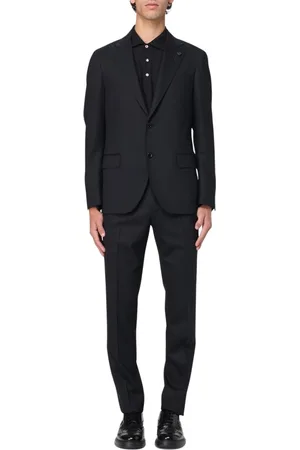 LARDINI Pakken, Heren, Zwart, L, Wol, Elegant Wollen Pak