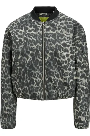 JACK & JONES Jassen, Dames, Veelkleurig, M, Bomberjack Luipaardprint Thunderstorm