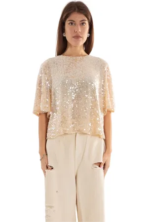 ANIYE BY Blouses & Shirts, Dames, , M, Pailletten, Roze Pailletten T-shirt in