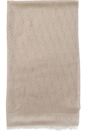 Fendi Accessoires, Dames, Grijs, ONE Size, Luxe Duifgrijs Halsdoek