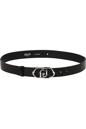 Liu Jo Accessoires, Dames, Zwart, S, Zwart Leren Gesp Riem