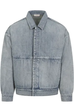 FEAR OF GOD Jassen, Heren, Blauw, S, Denim, Denim Klassieke Jas Lichtblauw