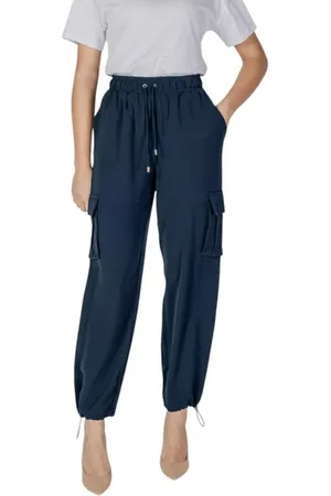Liu Jo Broeken, Dames, Blauw, 2Xs, Polyester, Blauwe Polyester Regular Broek voor Vrouwen