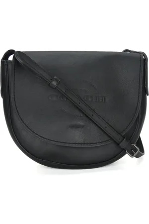 Coach Pre-owned, Dames, Zwart, ONE Size, Tweedehands leren schoudertassen