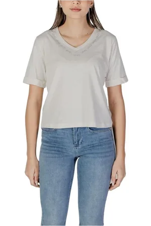 Liu Jo Tops, Dames, Wit, XS, Katoen, Witte Katoenen T-Shirt