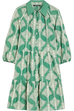 pennyblack Kleedjes, Dames, Groen, XS, Geborduurde Mousseline Shirt Profeta Stijl