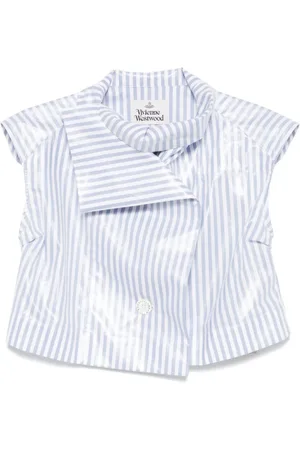 Vivienne Westwood Blouses & Shirts, Dames, Blauw, XS, Wit Blauw Eer Shirt Stijlvol