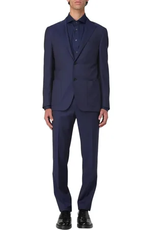 corneliani Pakken, Heren, Blauw, 2Xl, Tweed, Elegant Blauw Tweedelig Pak