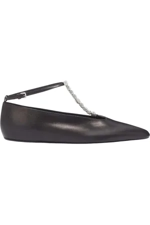 Jil Sander Schoenen, Dames, Zwart, 39 EU, Leer, Leren Ballerina`s