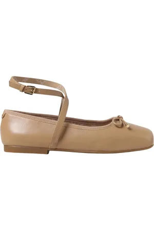 Michael Kors Schoenen, Dames, Bruin, 38 EU, Bruine Leren Ballet Flats Enkelband
