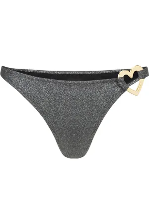 Moschino Badkleding, Dames, Zwart, L, Hart Glitter Bikini Broekjes