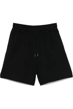 Moncler Korte broeken, Dames, Zwart, M, Katoen, Logo Shorts, Casual en Stijlvol