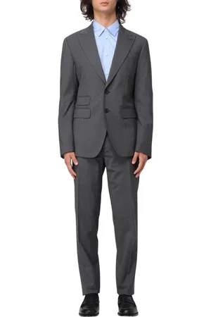 Dsquared2 Pakken, Heren, Grijs, M, Wol, Elegante Grijze Wollen Pak