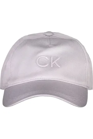 Calvin Klein Accessoires, Dames, Paars, ONE Size, Katoen, Lila Katoenen Zonnehoed met Logo