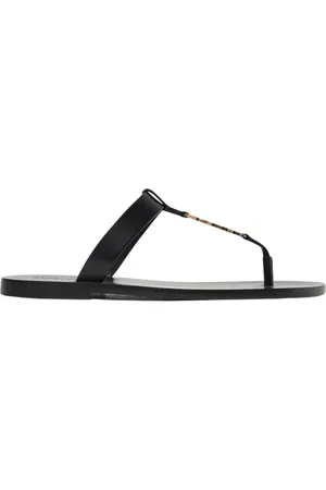 Saint Laurent Schoenen, Heren, Zwart, 42 EU, Zwarte minimalistische teenslippers