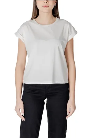 Liu Jo Tops, Dames, Wit, S, Katoen, Katoenen T-shirt met elastaan, comfortabel en veelzijdig