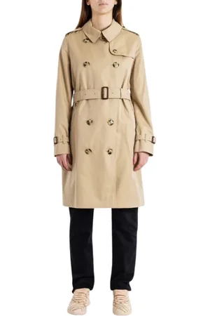 Burberry Mantels, Dames, , S, Katoen, Heritage Kensington Lange Trenchcoat