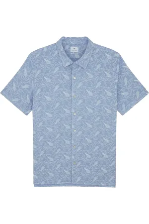 Paul Smith Overhemden, Heren, Blauw, L, Katoen, Korte mouwen shirt van katoen