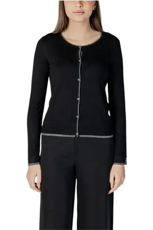 Liu Jo Truien, Dames, Zwart, XS, Zwarte Viscose Blend Vest