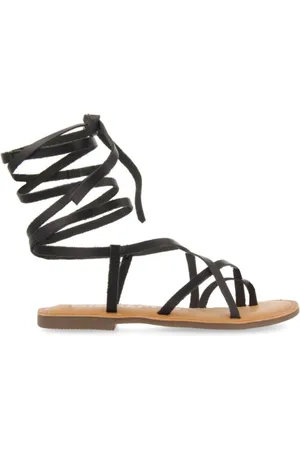 Gioseppo Schoenen, Dames, Zwart, 40 EU, Leer, Zwarte Leren Sandalen met Bandjes