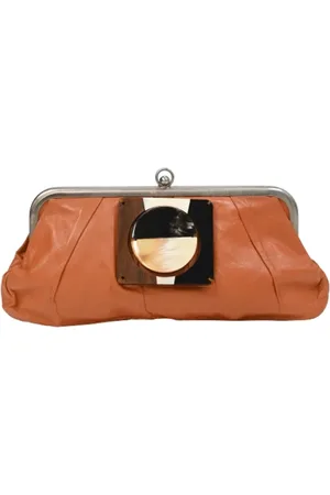 Marni Pre-owned, Dames, Oranje, ONE Size, Leer, Pre-owned Leather clutches