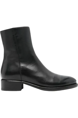 ALBERTO FASCIANI Schoenen, Dames, Zwart, 36 EU, Leer, Elegante Leren Enkellaarzen