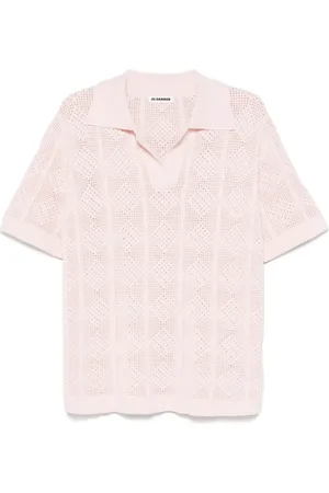 Jil Sander Tops, Heren, Roze, M, Roze Polo Shirt