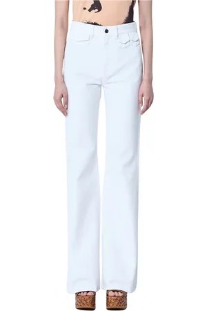Chloé Jeans, Dames, Wit, M, Denim, Flare Denim Jeans met Mini Flap Zakken