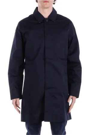 Barbour Mantels, Heren, Blauw, L, Katoen, Blauwe Jassen met Logo en Zakken
