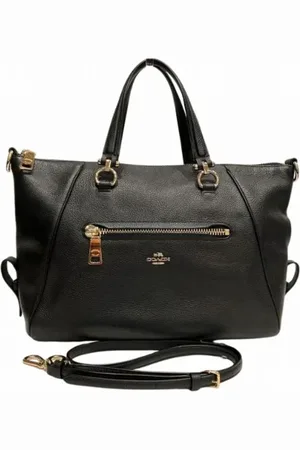 Coach Pre-owned, Dames, Zwart, ONE Size, Leer, Tweedehands leren handtassen