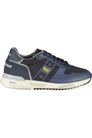Blauer Schoenen, Heren, Blauw, 40 EU, Leer, Blauwe Sneakers met Contrasterende Details