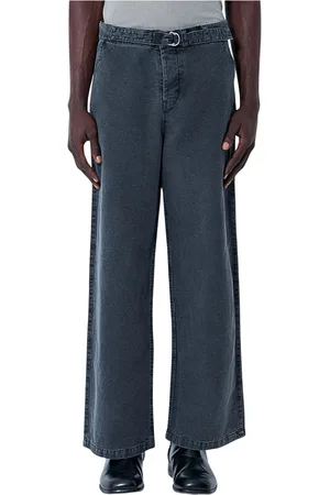 OUR LEGACY Jeans, Heren, Grijs, 2Xl, Katoen, Straight-Leg Jeans met Verstelbare Riem