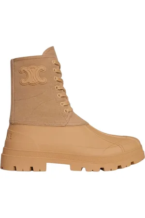 Céline Schoenen, Dames, Bruin, 39 EU, Canvas High Top Enkellaarzen