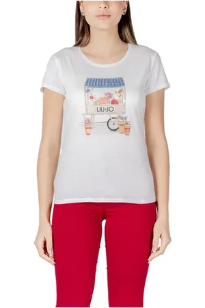 Liu Jo Tops, Dames, Wit, S, Katoen, Veelzijdig Katoenen T-shirt voor Vrouwen
