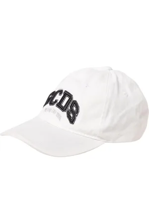 GCDS Accessoires, Heren, Wit, S, Witte Geborduurde Logo Hoed Stijlvol Accessoire