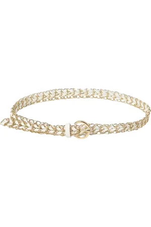Liu Jo Accessoires, Dames, Wit, S, Leer, Wit Leren Gesp Ketting Riem