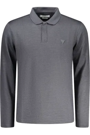 Guess Tops, Heren, Grijs, M, Katoen, Zwarte Katoenen Heren Polo Shirt