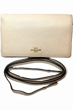 Coach Pre-owned, Dames, Wit, ONE Size, Leer, Tweedehands leren portemonnees