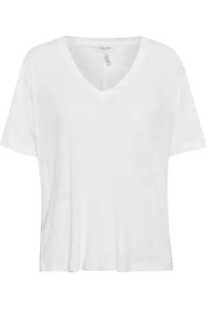 Part Two Tops, Dames, Wit, S, Heldere witte V-hals T-shirt