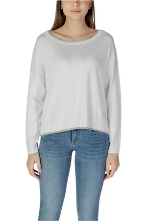 Liu Jo Truien, Dames, Wit, 2Xs, Witte Viscose Blend Sweatshirt