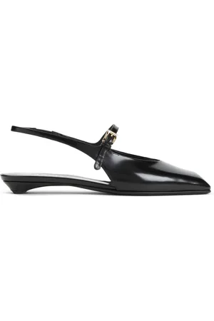 Prada Schoenen, Dames, Zwart, 39 EU, Leer, Zwarte Leren Pantoffels Elegant Comfortabele Hak