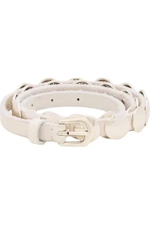 Golden Goose Accessoires, Dames, Wit, 70 CM, Stijlvolle leren riem met opvallende details