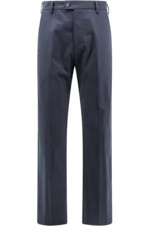 Alexander McQueen Broeken, Heren, Blauw, M, Katoen, Blauwe Broek met Ritssluiting